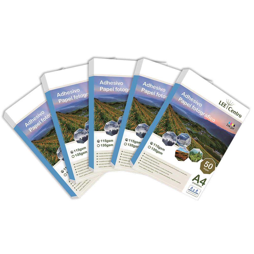 Pack Papel Adhesivo Glossy 115g A4 (5 Resmas) 50 Hojas – Lee Centro