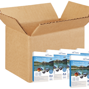 Caja de 12 Resmas Papel Fotográfico Glossy (Inkjet) A4 260 Gramaje 100 Hojas Lee Centro